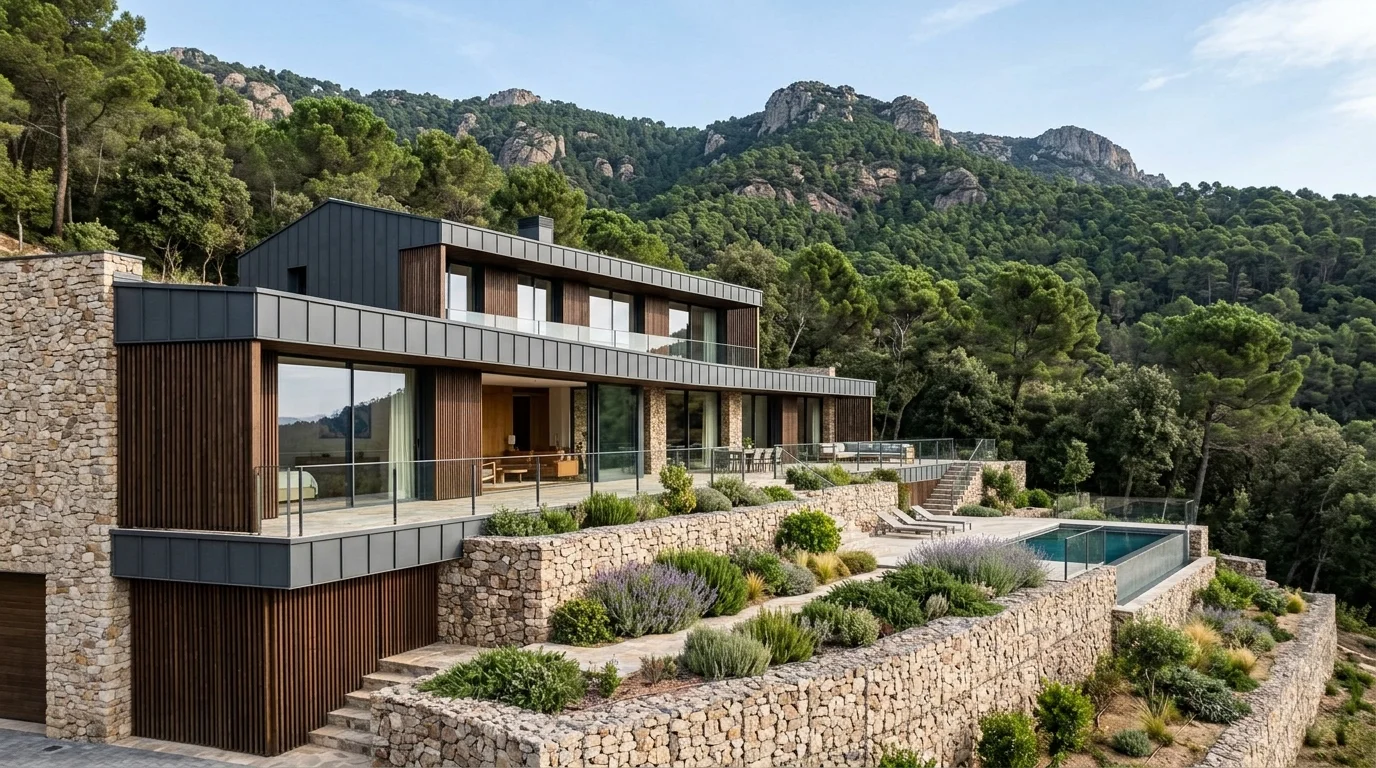 Reforma de casas en Matadepera con arquitectura contemporánea integrada en el entorno natural de Sant Llorenç del Munt